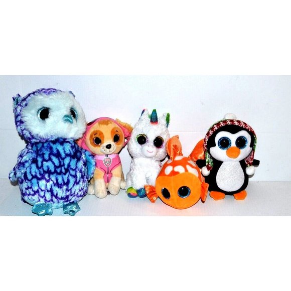 Ty Beanie Boo’s Pixy Unicorn Oscar owl paw patrol Skye Sami Penelope - Picture 1 of 6